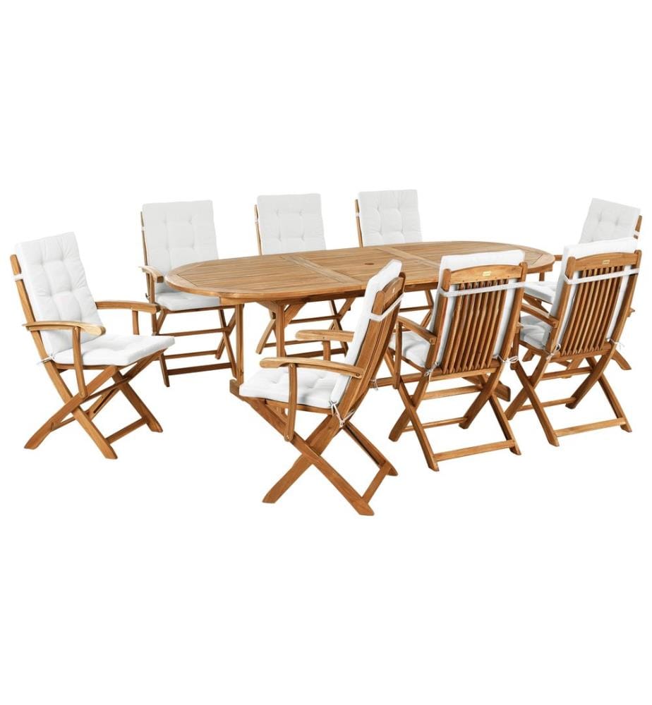 Lot de 8 coussins de jardin MAUI PREMIUM Blanc cassé