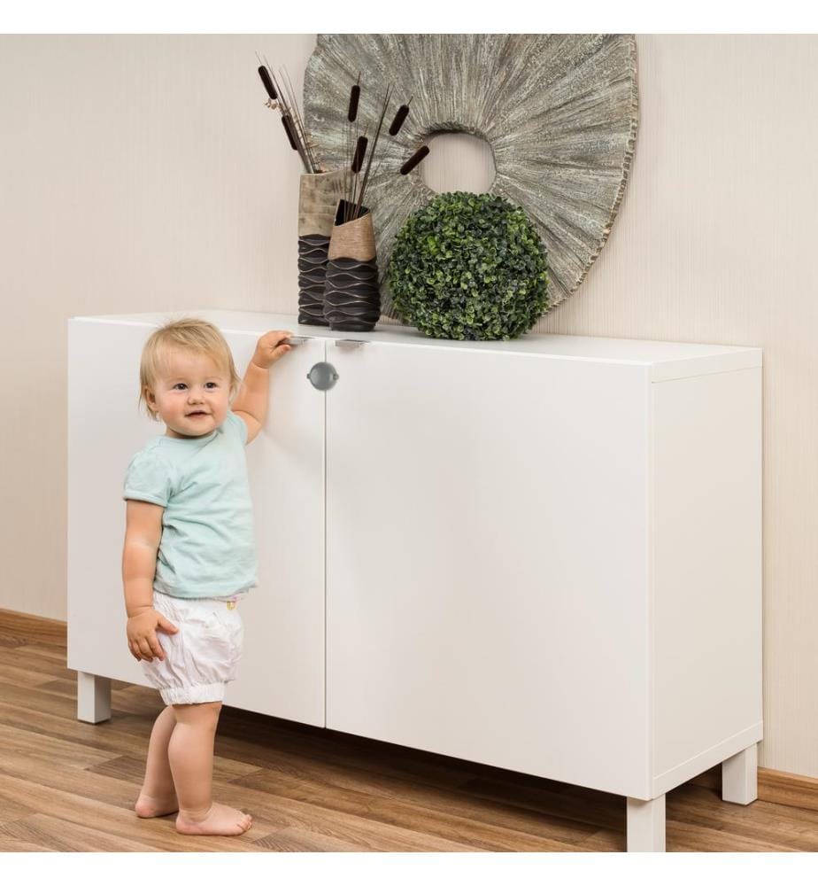 Verrou de sécurité pour des armoires 2 portes gris