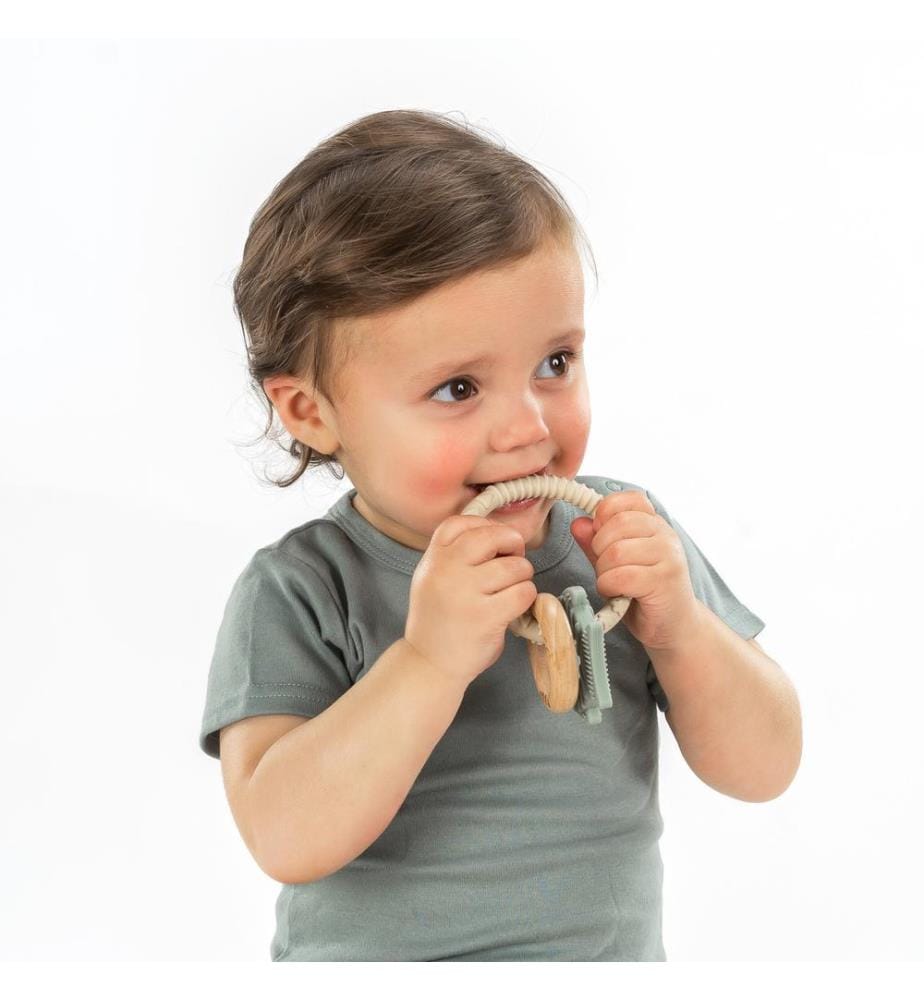 Anneau de dentition en bois et silicone BiteDuo