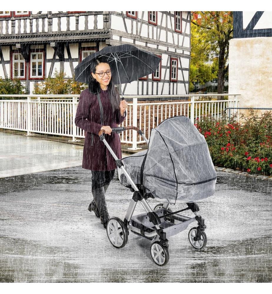 Protection de pluie pour poussettes mixtes avec fermeture éclair