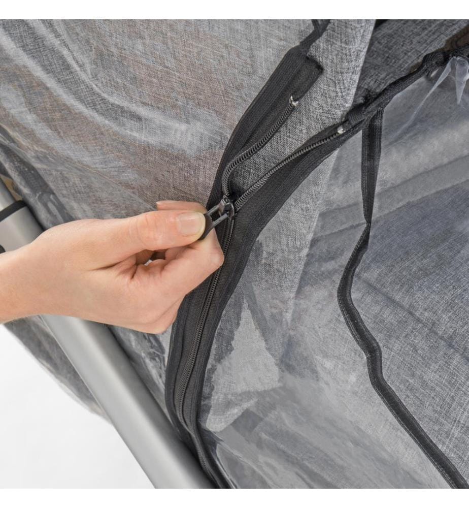 Protection de pluie pour poussettes mixtes avec fermeture éclair