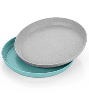 Assiette d'apprentissage 2 pcs. bleu-gris