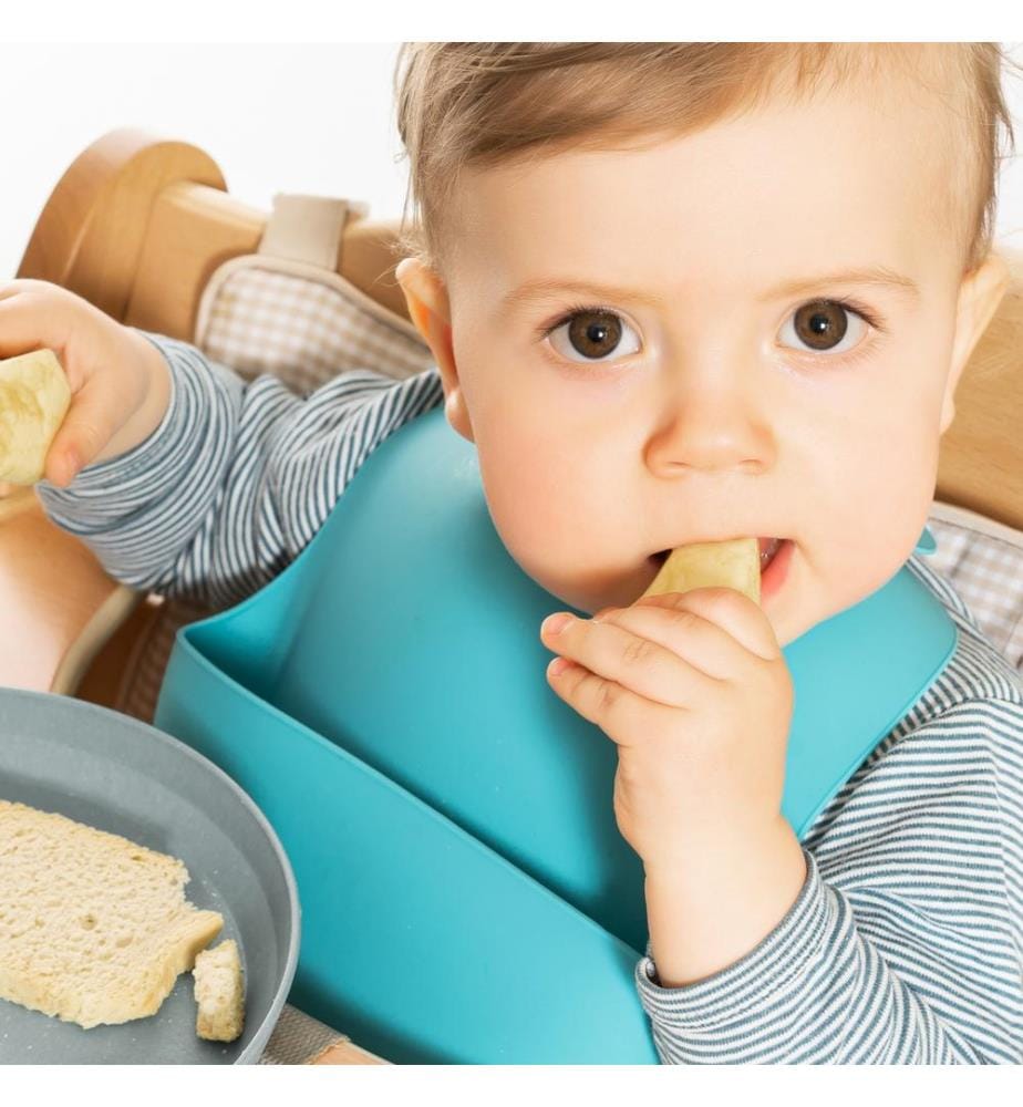 Eat'nTidy Bavoir en silicone bleu