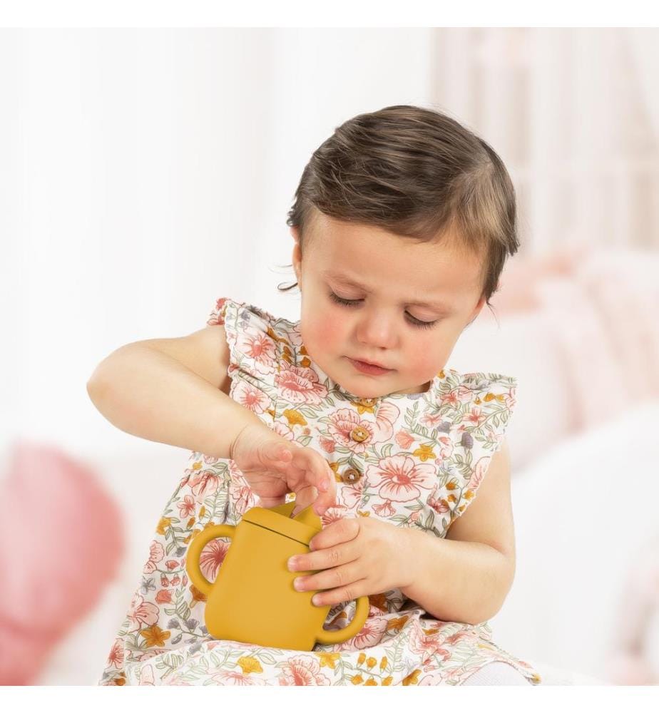 Tasse d'apprentissage avec paille 2en1 jaune