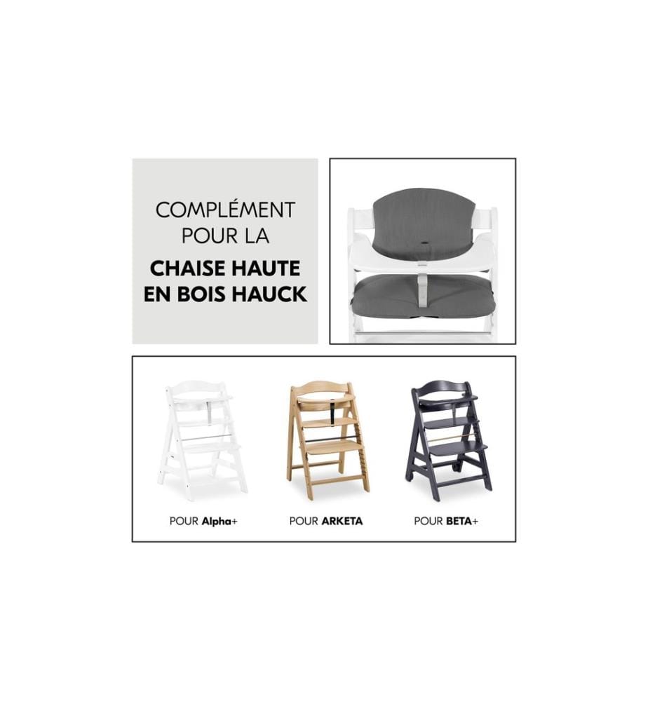 HAUCK - Highchair Pad Select Muslin gris foncé