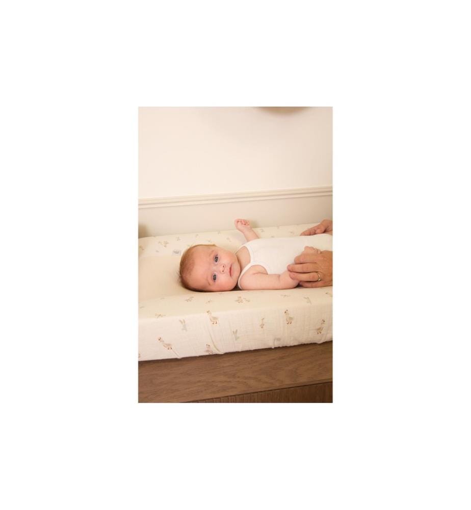 ZEWI bébé-jou Housse de coussin à langer 72 x 44 cm Dear Goose, Beige