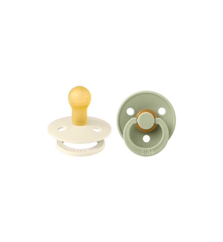 Bibs - Tétines rond latex set de 2 Ivory/Sage Green 0-6 mois