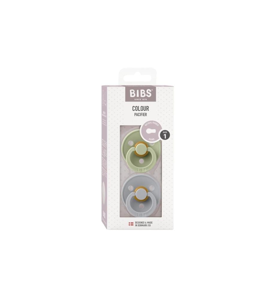 Bibs - Tétines rond latex set de 2 Sage Green/Cloud 0-6 mois
