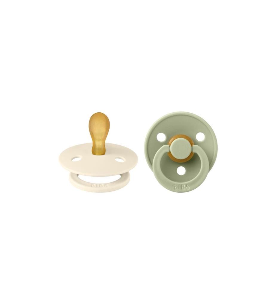 Bibs - Nuggi symmetrisch Latex 2er Set Ivory/Sage Green 0-6 Mt.