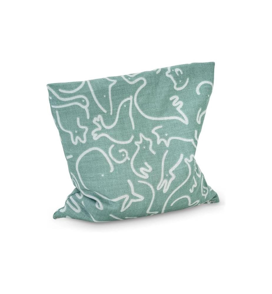 Grünspecht - Coussin aux pépins de raisin Animaux Frosty vert 12 x 12 x 1 cm