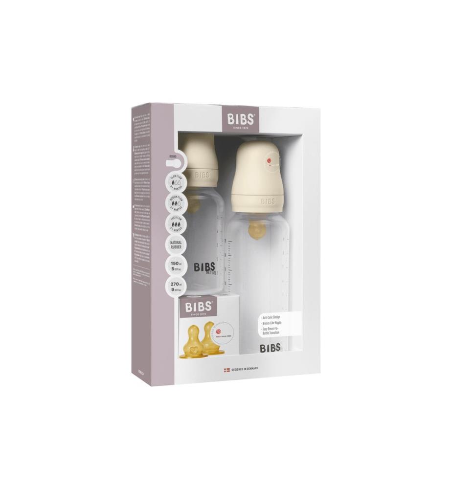 Bibs - Kit biberon Grow & Flow en latex 150 ml / 270 ml, Ivory