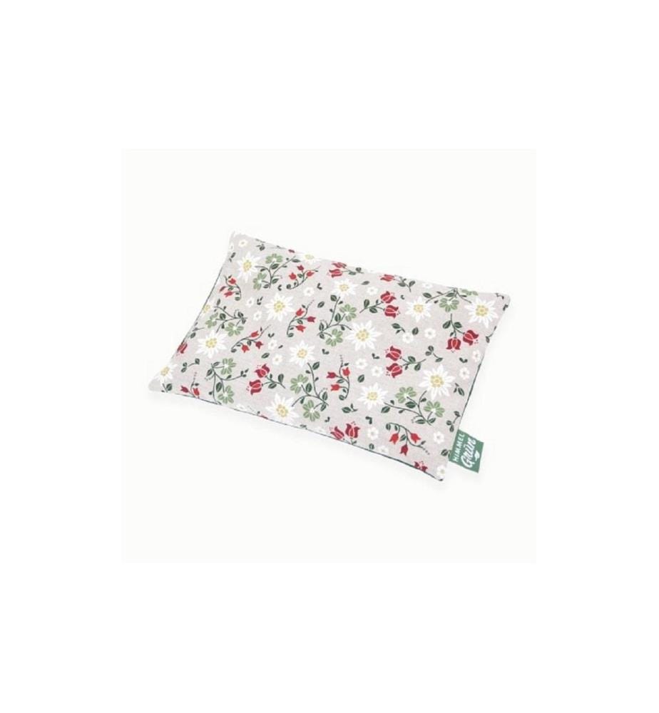Suprima - Coussin aux pépins de raisin Himmelgrün Prairie fleurie, 30 x 20 cm