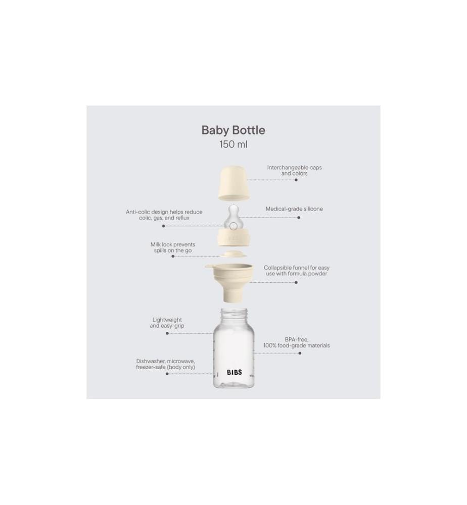 Bibs - Baby Bottle Anti Colic Latex Slow Flow Blush 150 ml