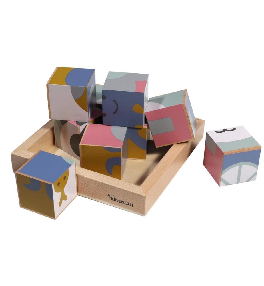 KINDSGUT - Puzzle de cubes en bois Animaux