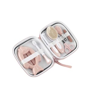 Jané - Set d'hygiène avec trousse de toilette, 7 pièces, rose