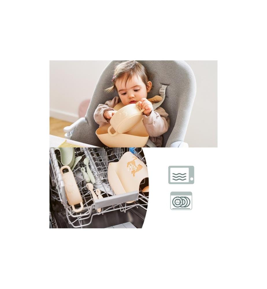 BABYMOOV - Service de table pour enfants Mini Roar Beige