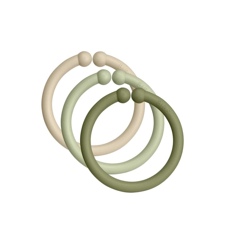 Bibs Boucles Polypropylène, vanille, sauge, olive, lot de 12
