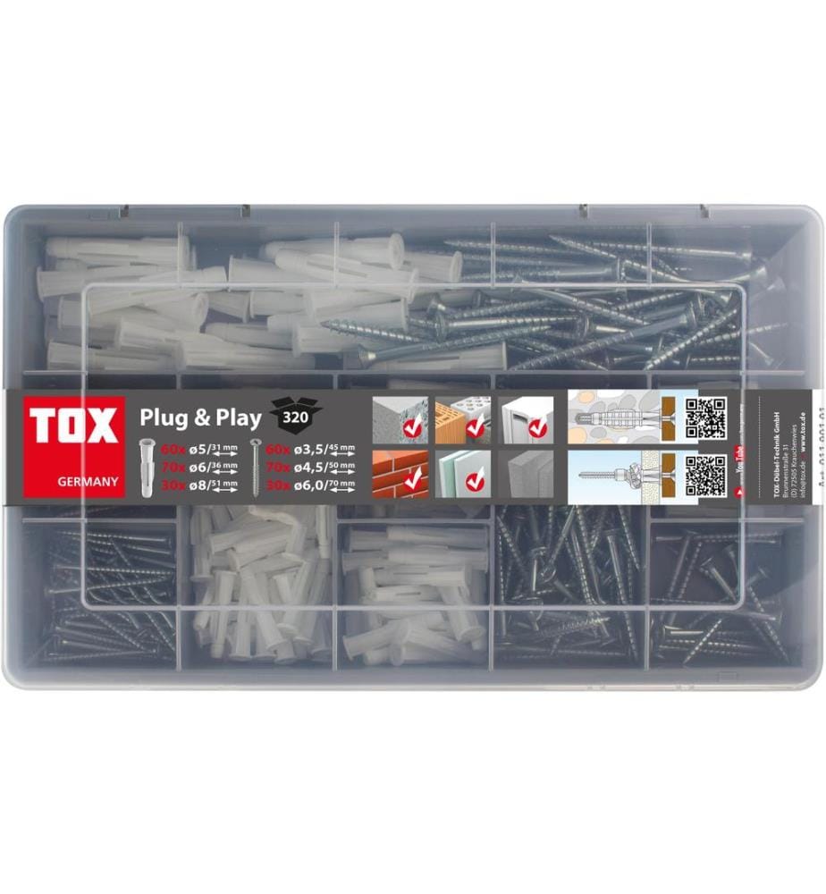 TOX-DÜBEL - Chevilles Assortiment Plug & Play 320 Pièce/s
