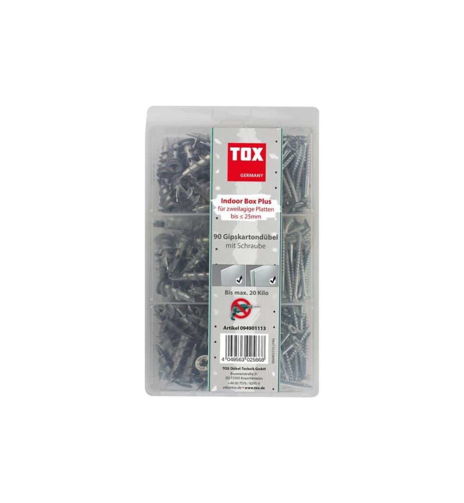 TOX-DÜBEL - Gipskartondübel Indoor Box Plus 180 Stück