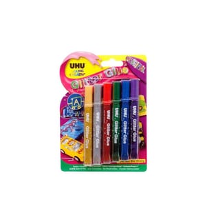UHU - Crayon à paillettes Glitter Original 6 x 10 ml, multicolore