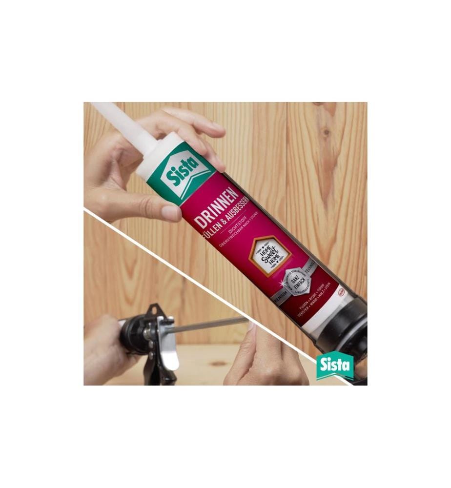 SISTA - Mastic Remplir & réparer à l'intérieur 280 ml, blanc