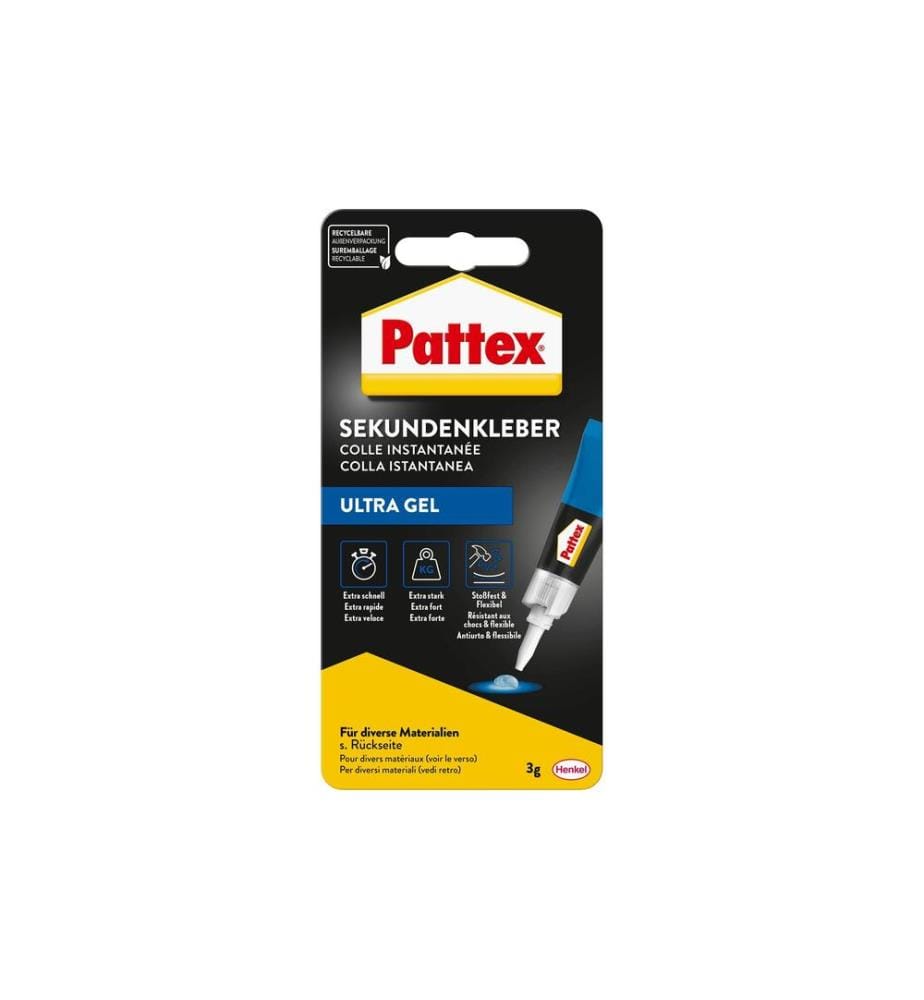 Pattex - Colle instantanée Ultra Gel PSG2C 1 x 3 g, Transparent
