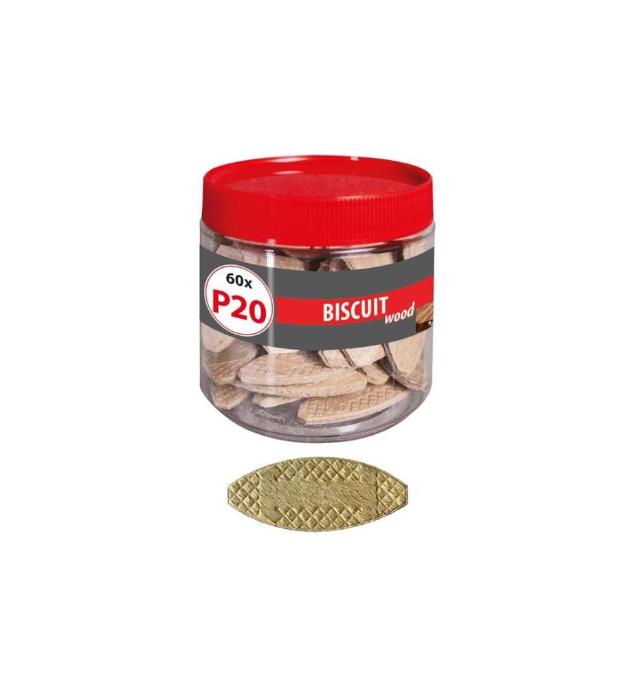 TOX-DÜBEL - Chevilles plates en bois Biscuit Wood P20, 60 Pièce/s