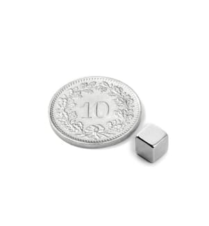 SUPERMAGNETE - Aimant néodyme 10 x 5 mm dés argentés