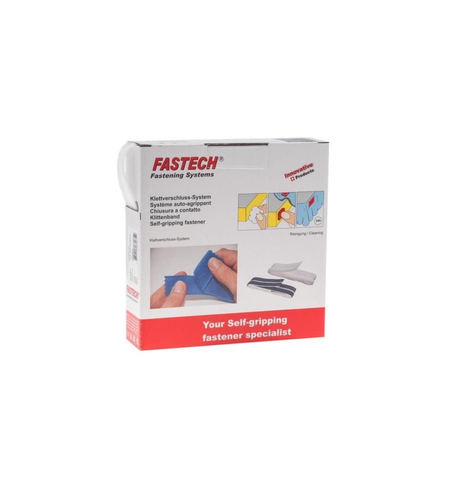 FASTECH - Klettband-Box 10 mm x 10 m selbstklebend, Weiss
