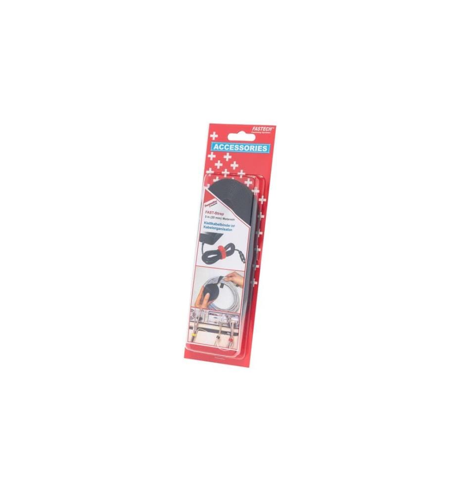 FASTECH - Klett-Kabelbinder 5 m x 20 mm, Schwarz