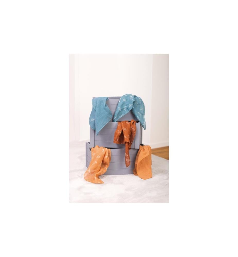 ZEWI bébé-jou Serviette en gaze Petrol 60 x 60 cm