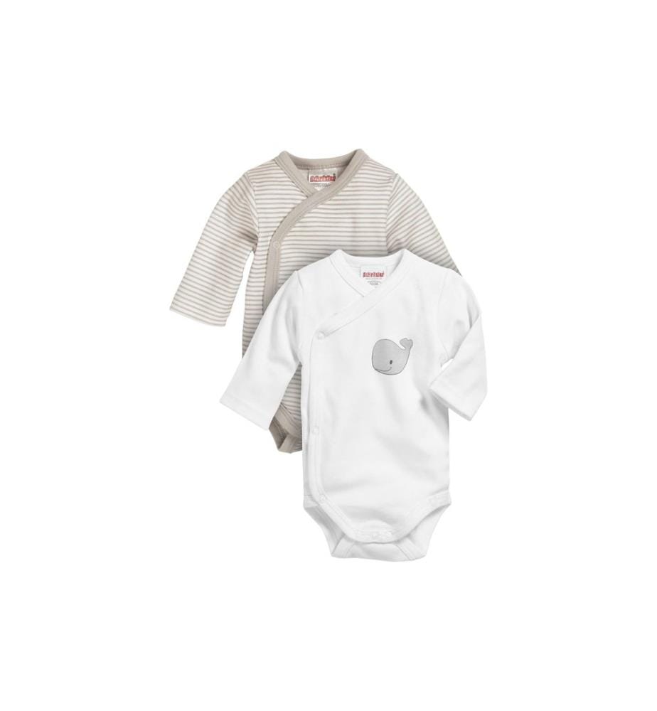 PLAYSHOES - Body à langer manches longues Set de 2 pièces Nature Taille 50