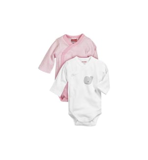 PLAYSHOES - Body à langer manches longues Set de 2 pièces Rose Taille 56
