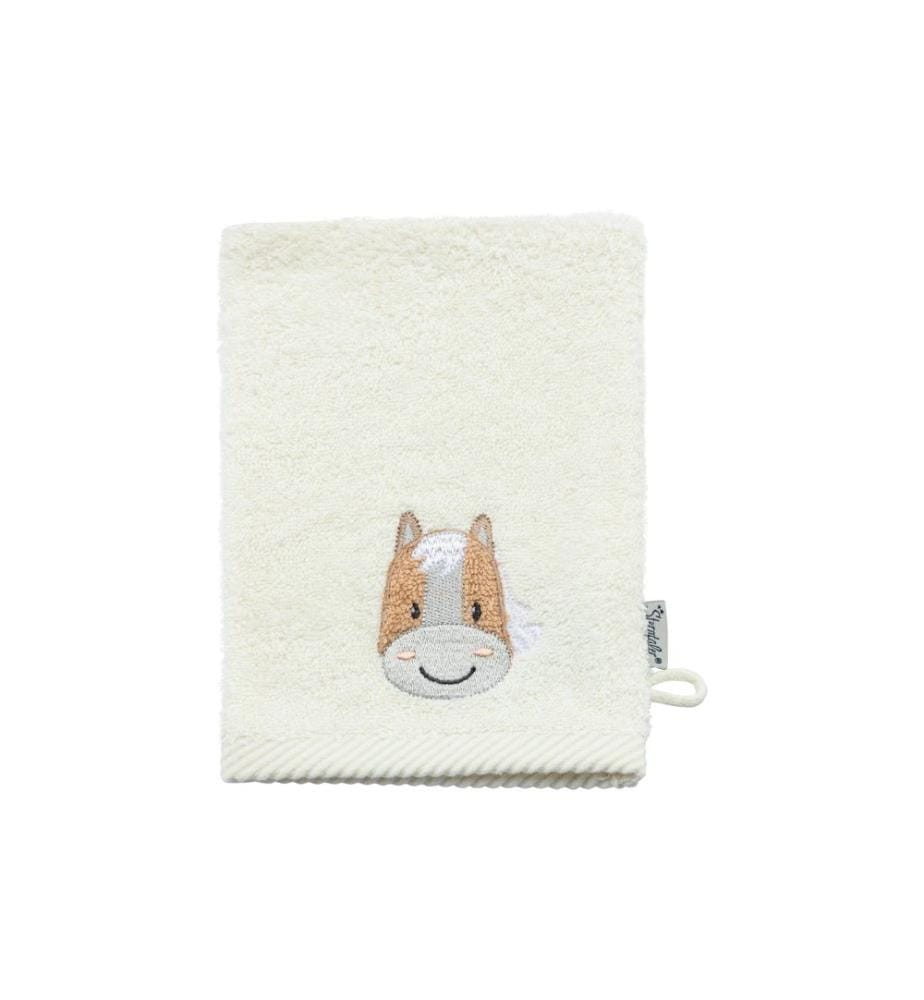 STERNTALER - Gants de toilette pour bébé Ferme set de 2 Vert pierre/blanc