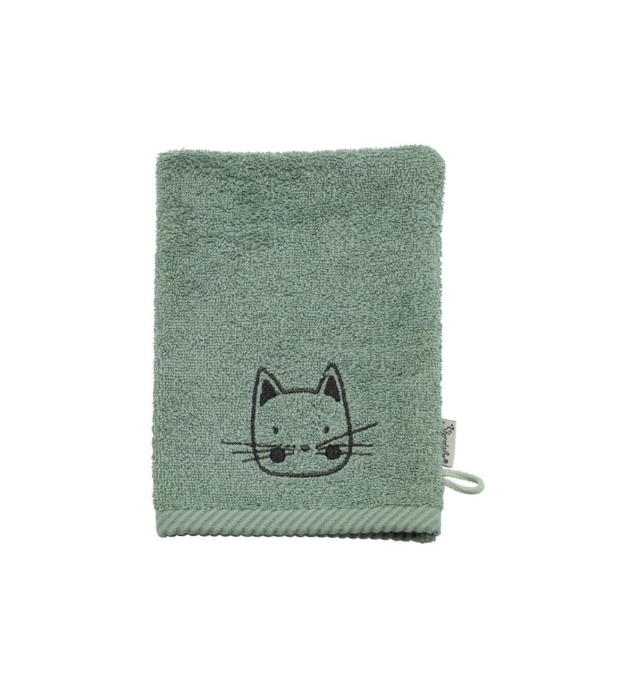 STERNTALER - Gants de toilette pour bébé Ferme set de 2 Vert pierre/blanc