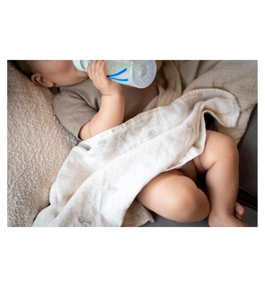 baby's only - Pucktuch Tender Beige/Clover, 115 cm x 115 cm