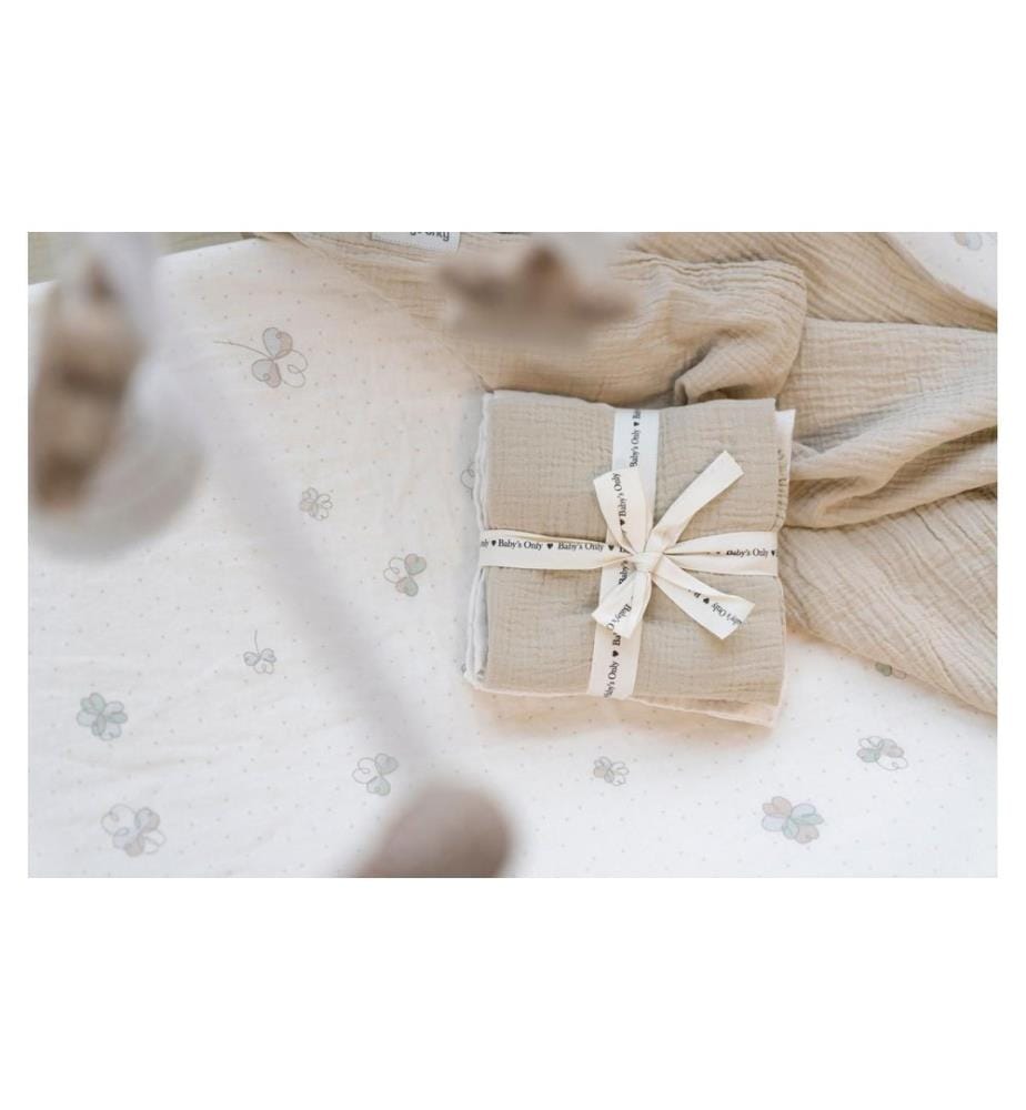 baby's only - Pucktuch Tender Beige/Clover, 115 cm x 115 cm