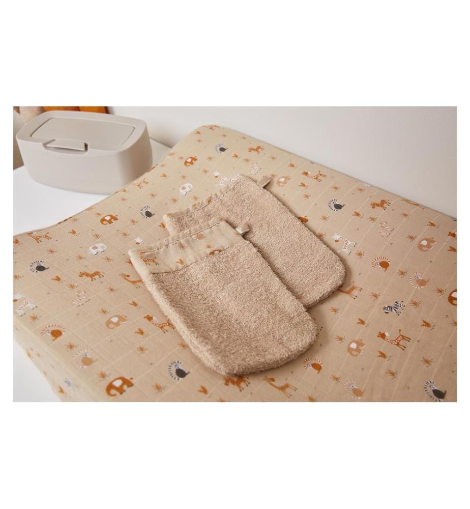 ZEWI bébé-jou Baby-Waschhandschuh Dear Goose 2er , beige