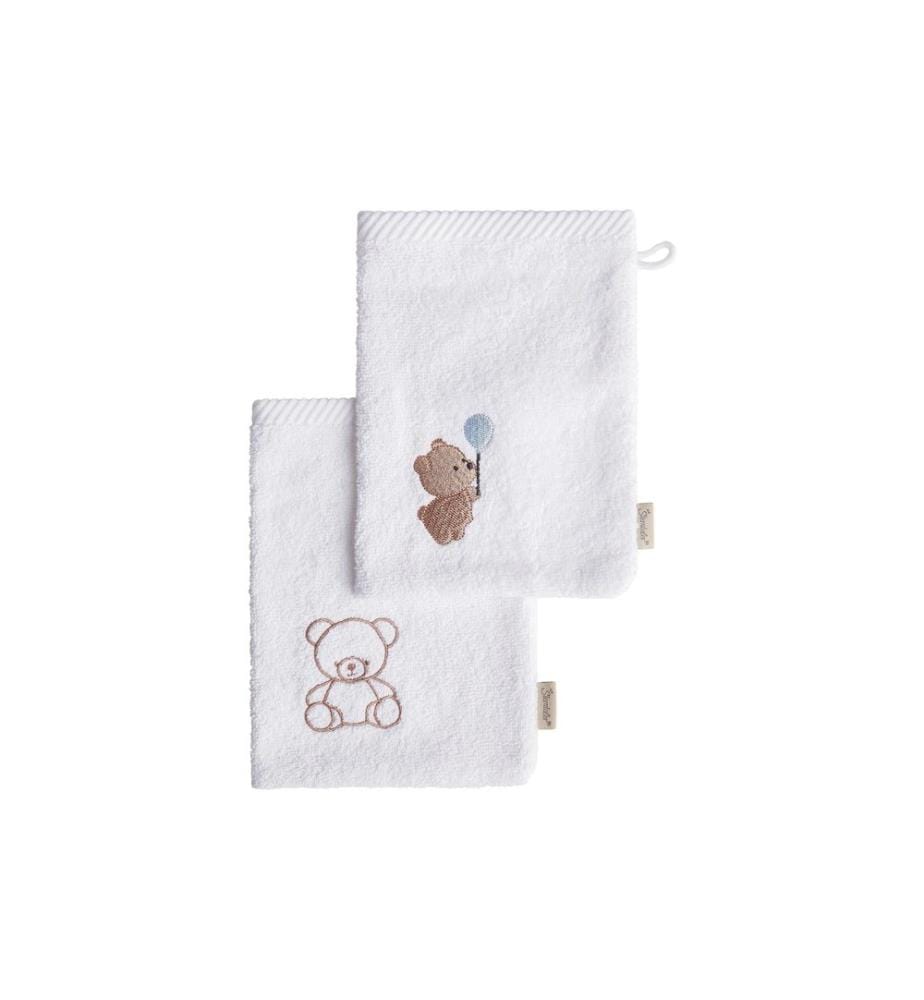 STERNTALER - Gant de toilette Ours 2er Bo Blanc