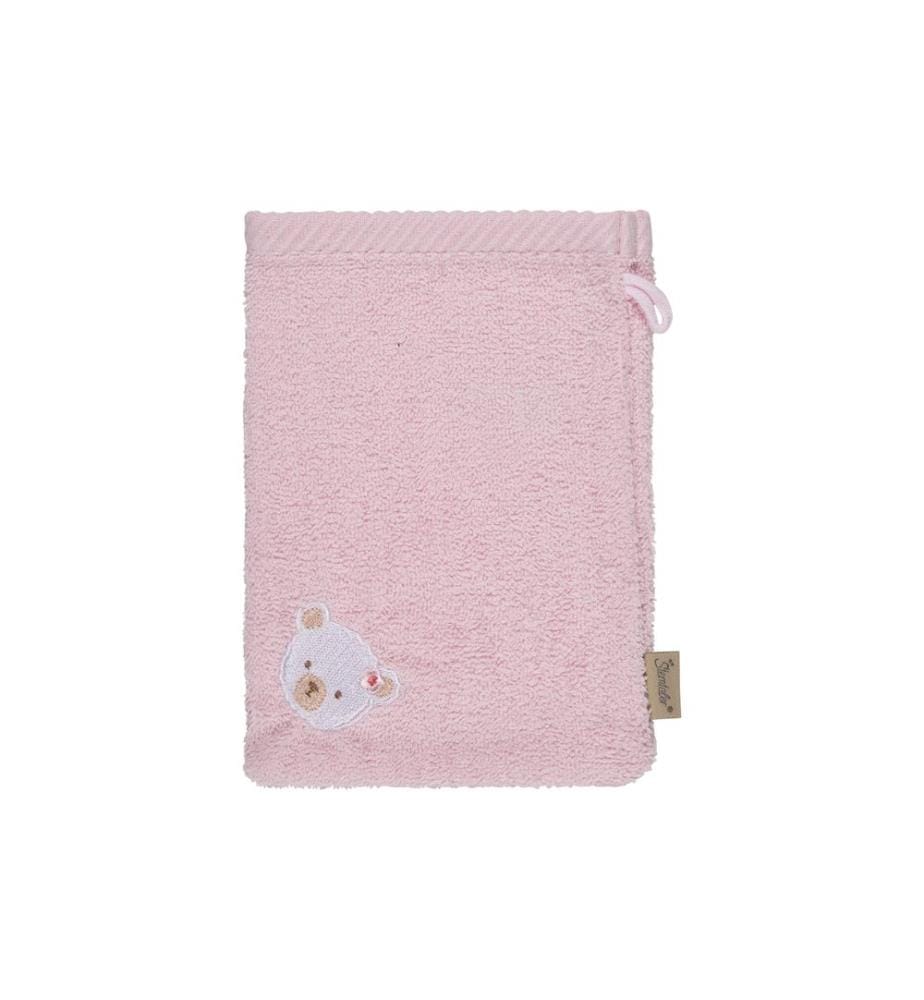 STERNTALER - Waschlappen 2er Bär Betty Rosa/Weiss