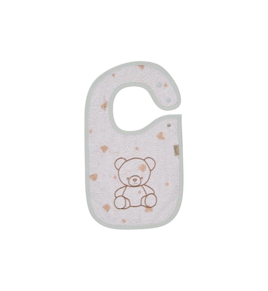 STERNTALER - Bavoir bouton-pression Ours Bo 38 x 26 cm,  Blanc