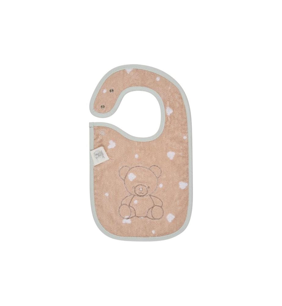 STERNTALER - Bavoir bouton-pression Ours Bo 38 x 26 cm,  Blanc