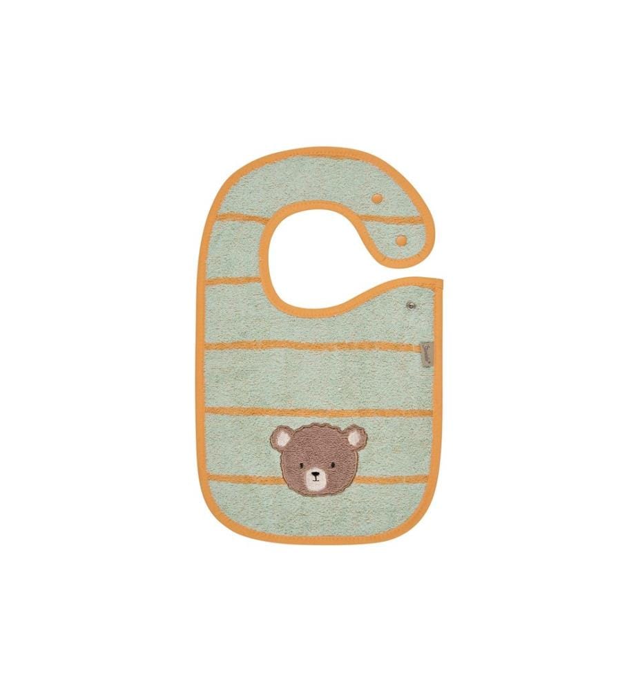 STERNTALER - Bavoir bouton-pression Ours Bo 38 x 26 cm,  Vert menthe