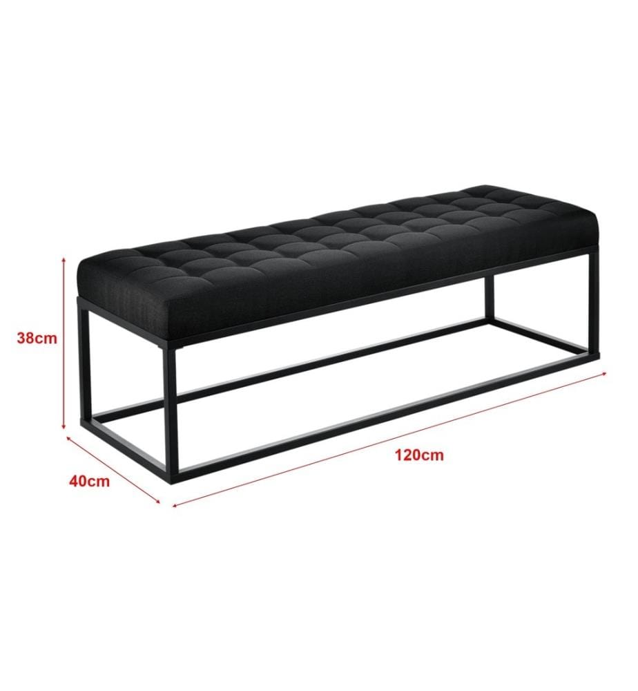 Banc Salta métal 120x40x38 cm noir