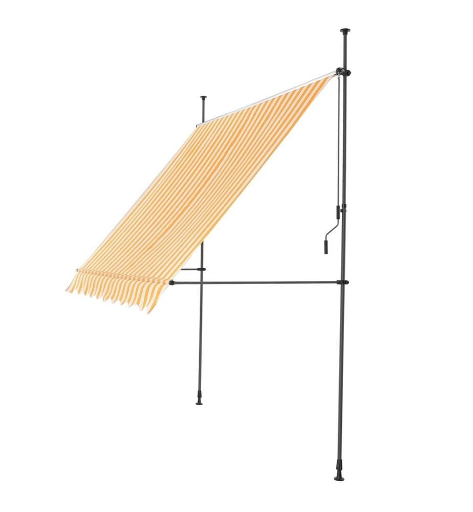 Kle mmmarkise 400x120x200-300 cm sans percer Jaune Blanc