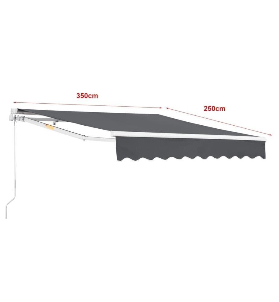 Bitonto 350x250 cm folding awning with hand crank dark gray