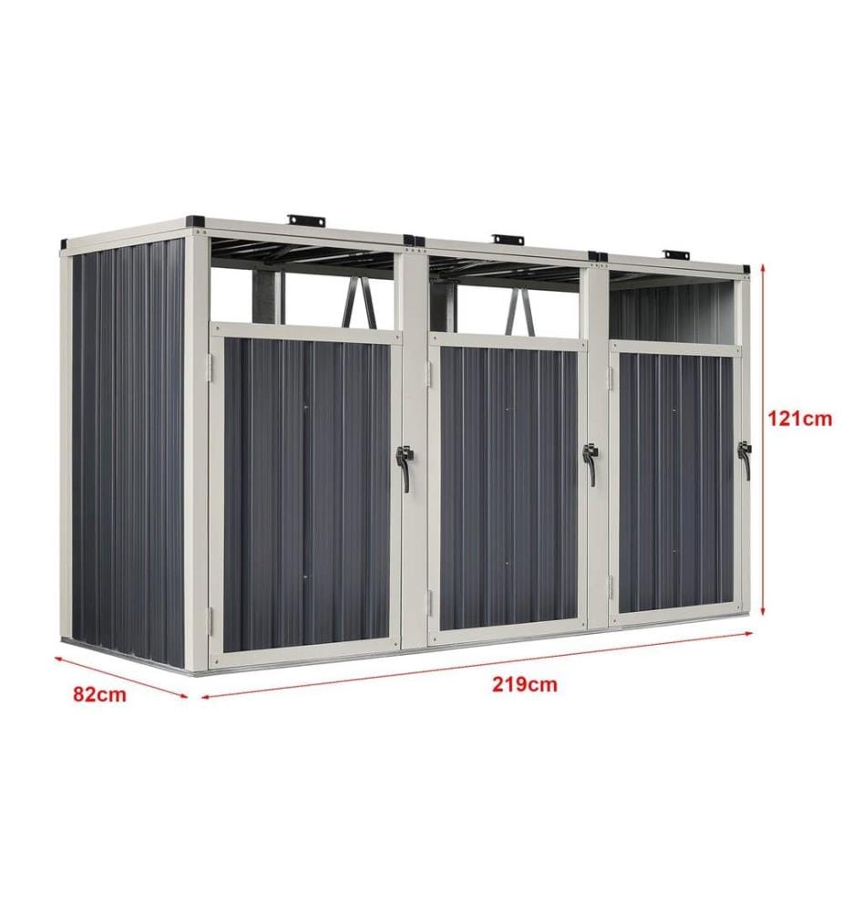 Tarbek waste garbage can box for 3 tons galvanized steel anthracite 121x219x82 cm