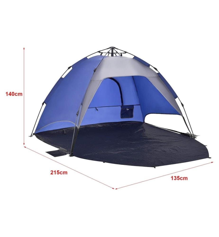 Mullsjö Pop Up tente de plage 215x135x140 cm bleu