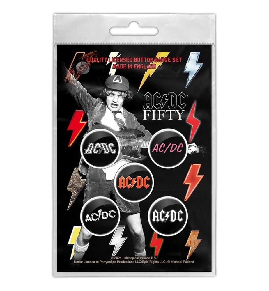 AC/DC - Abzeichen "Bolt Array" 5er-Pack - Kunststoff, Metall