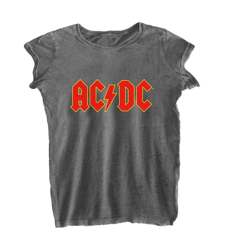 AC/DC Maglietta Burnout Logo Donna